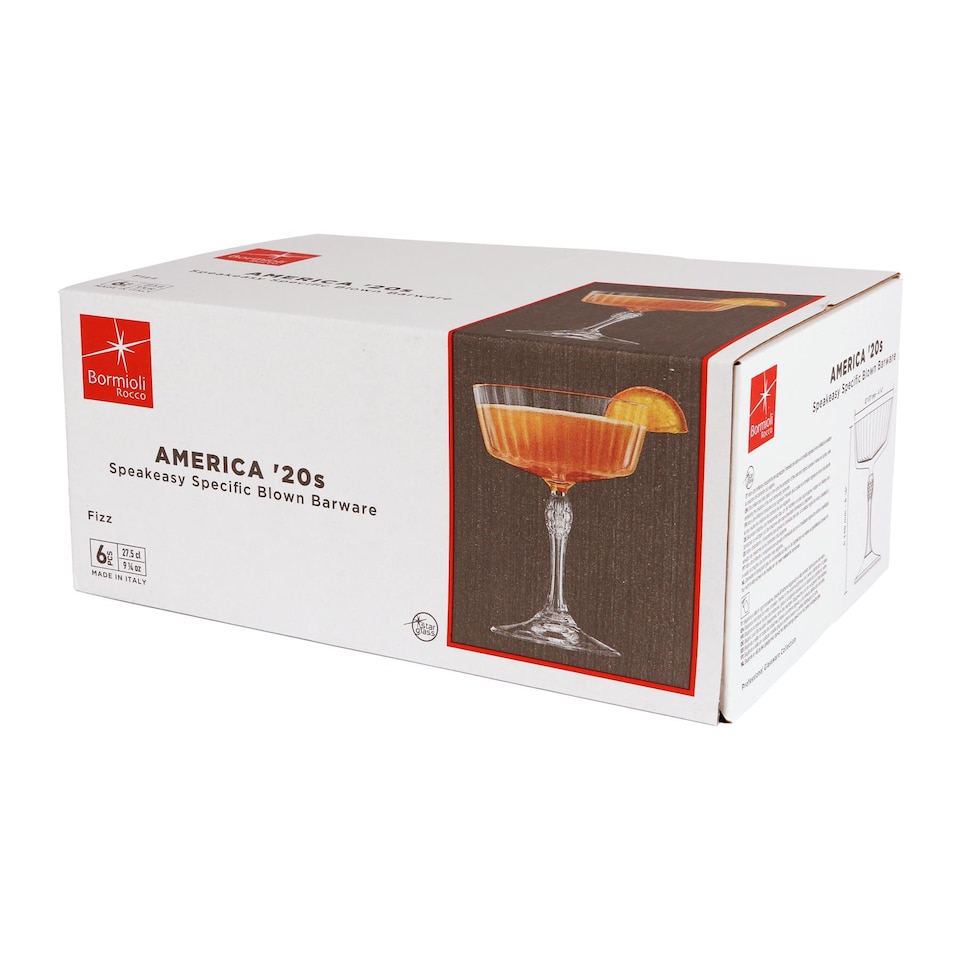 image 1 of Bormioli Rocco America '20s Cocktail Saucers - 275ml - Clear - Pack of 6