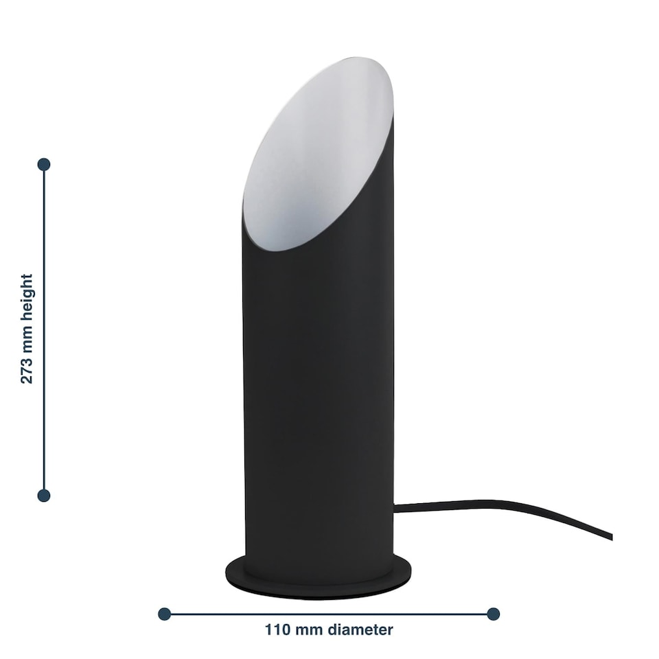 image 1 of Set of 2 Black Metal Tubular Floor Uplights | Black | White | Medium | 2