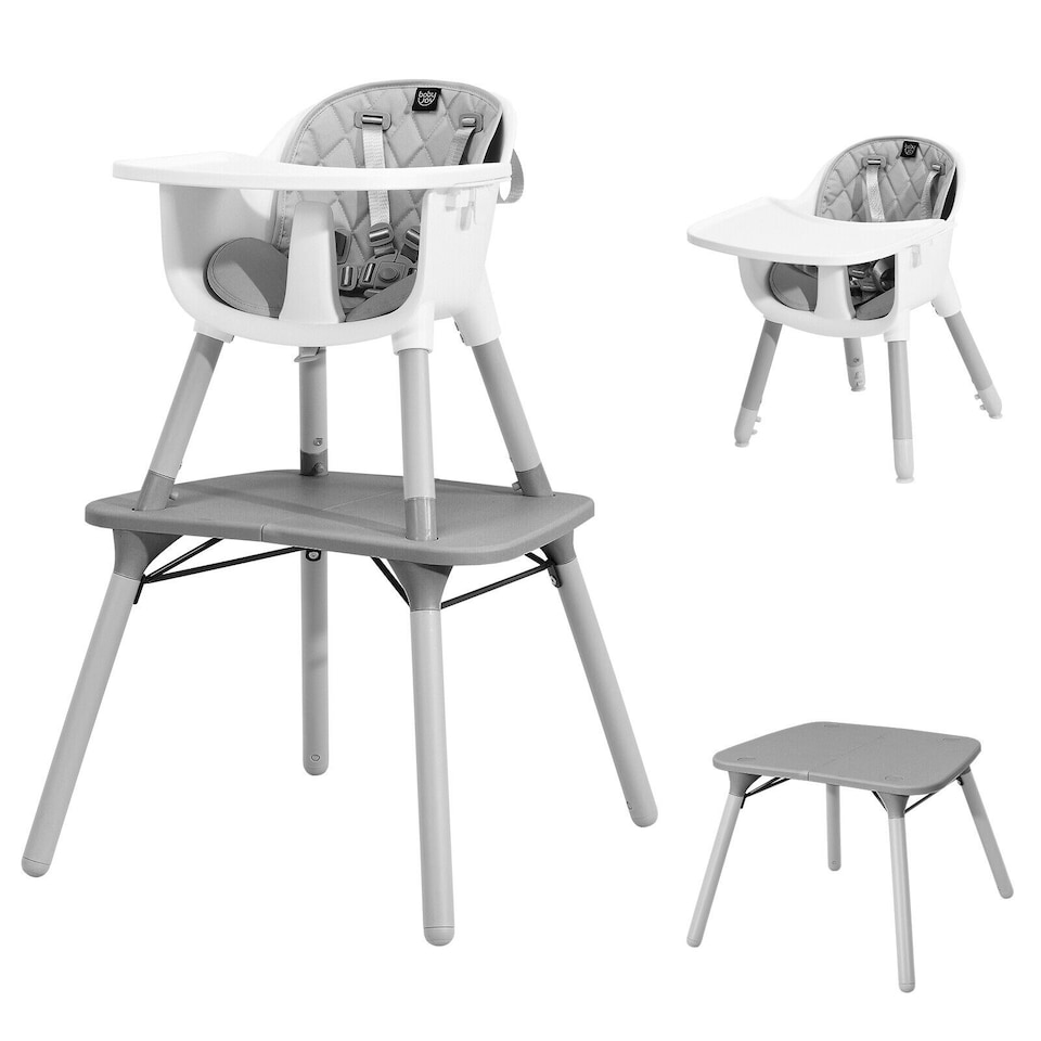 image 1 of COSTWAY 4 in 1 Baby Highchair Infant Feeding Seat