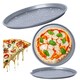 image 1 of 2 x 33cm Non-Stick Easy to Use Large Round Pizza Oven Tray Fridge & Freezer Safe Silver