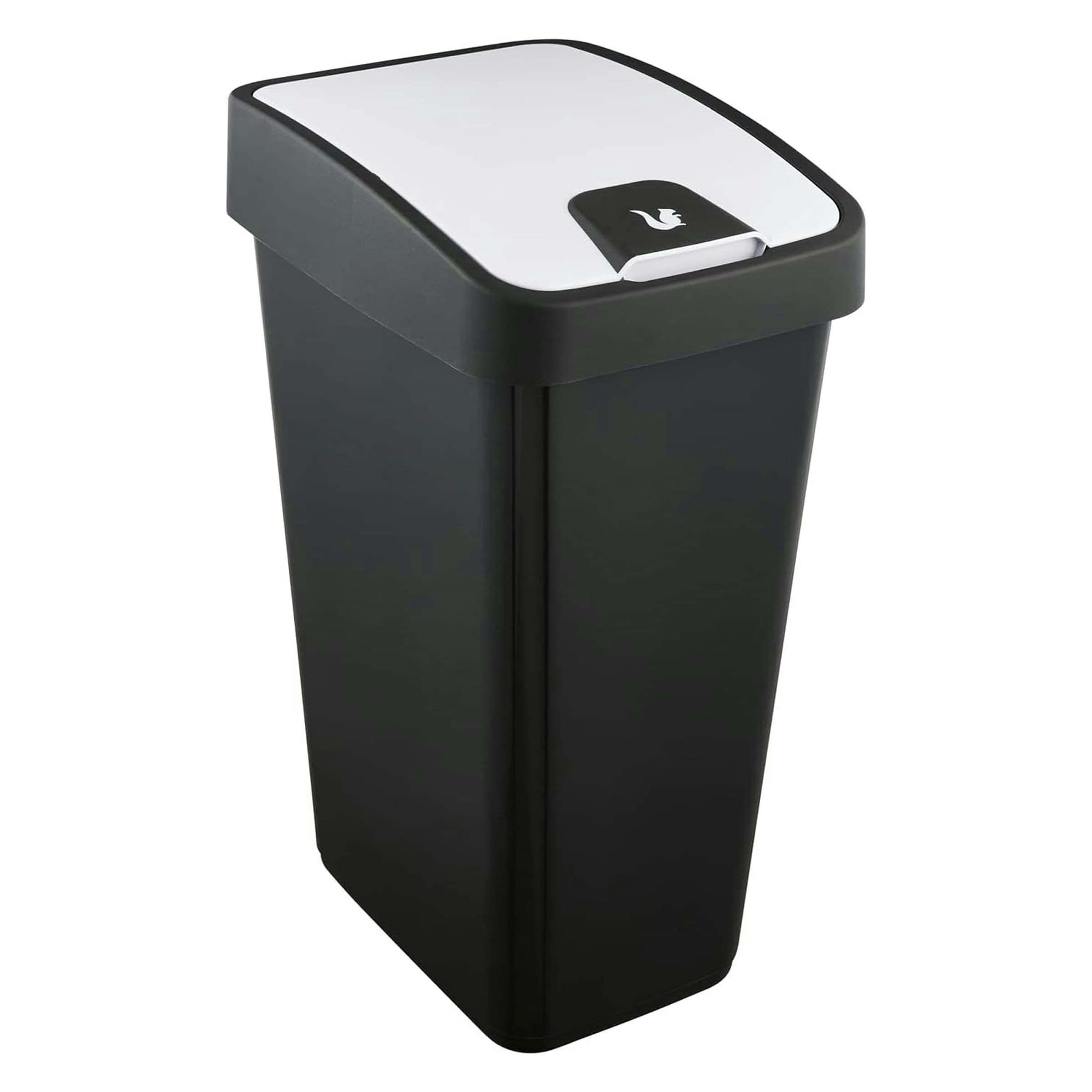 Keeeper Premium Soft Touch Waste Bin with Flip Lid 45 Litre - Graphite Grey