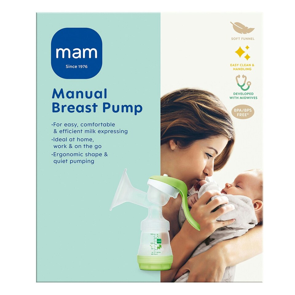 MAM Manual Breast Pump With 130ml Bottle Anti-Colic BPA/BPS Free
