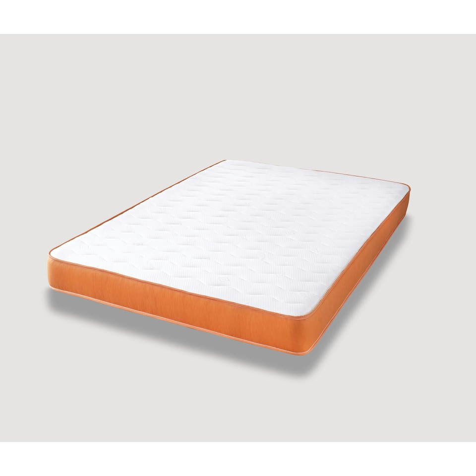 image 1 of Hybrid Memory Foam Spring Mattress 7 Inch Quilted - Springs Support with Memory Foam Comfort Layer and Breathable Soft CoolTouch Top Cover | Orange