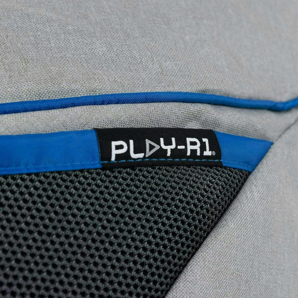 image 1 of PLAY-R1 Alpha Kids Gaming Bean Bag Chair Grey Video Gaming Bean Bags Grey