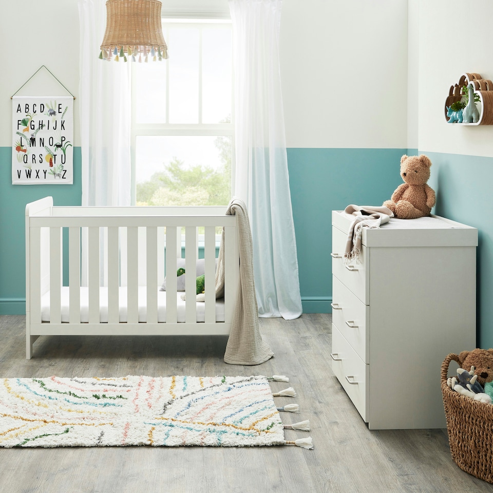 image 1 of Babymore Caro Mini 2 Piece Room Set - White Wash