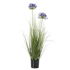 Hill Interiors Agapanthus Artificial Potted Plant - Blue/Green - One Size