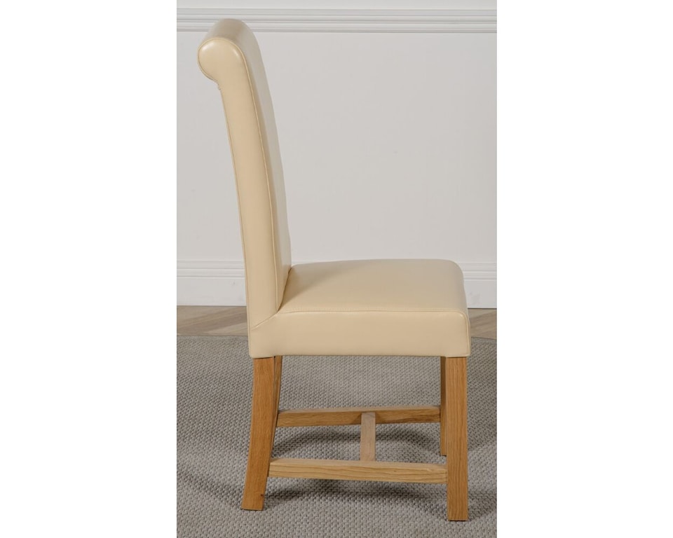 image 1 of Washington Leather Dining Chairs for Dining Room or Kitchen | White | Cream