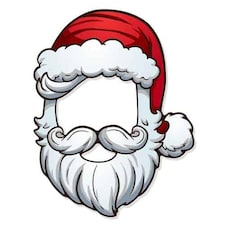 Christmas Santa Open Cardboard Face Mask