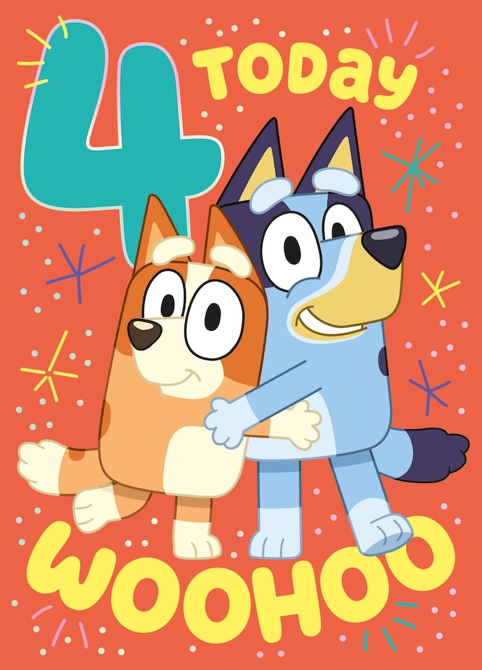 image 1 of Bluey Age 4 Birthday Card