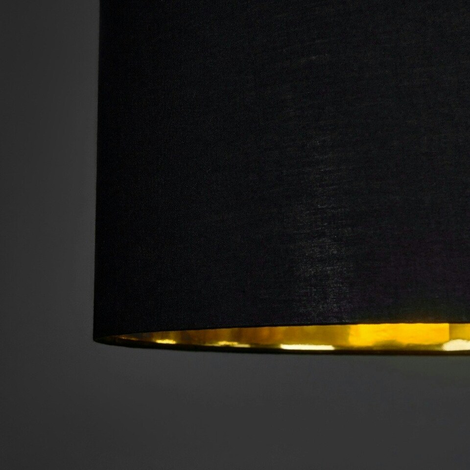 image 1 of ValueLights Reni Black Ceiling Pendant Shade Black And Gold Inner Black