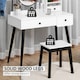 image 5 of HOMCOM Dressing Table Set with 3 Drawers, Storage shelves and Stool, White