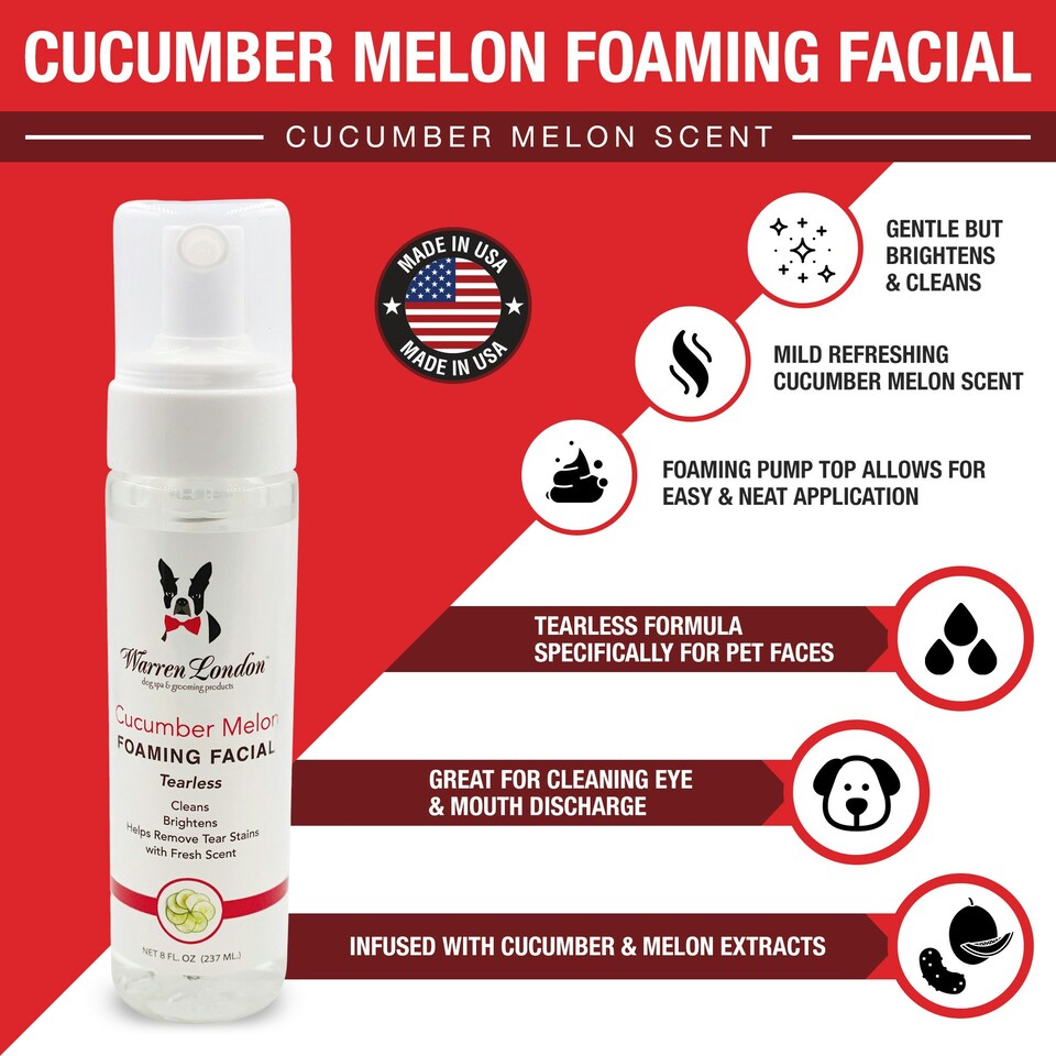 image 1 of Warren London Cucumber Melon Foaming Facial Wash 8 fl oz/237ml e