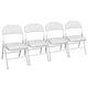 image 1 of TekBox White Folding Faux Leather Chairs - Set of 4
