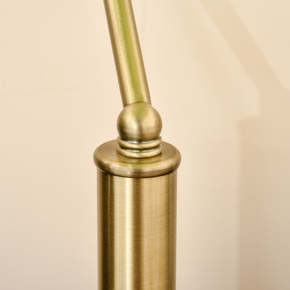 image 1 of HOMCOM Banker's Table Lamp w/ Antique Bronze Tone Base, Green
