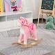 image 2 of HOMCOM Kids Plush Rocking Horse Ride On Unicorn with Sound Moving Mouth Wagging Tail Children Rocker Toy Gift 3-6 Years Pink