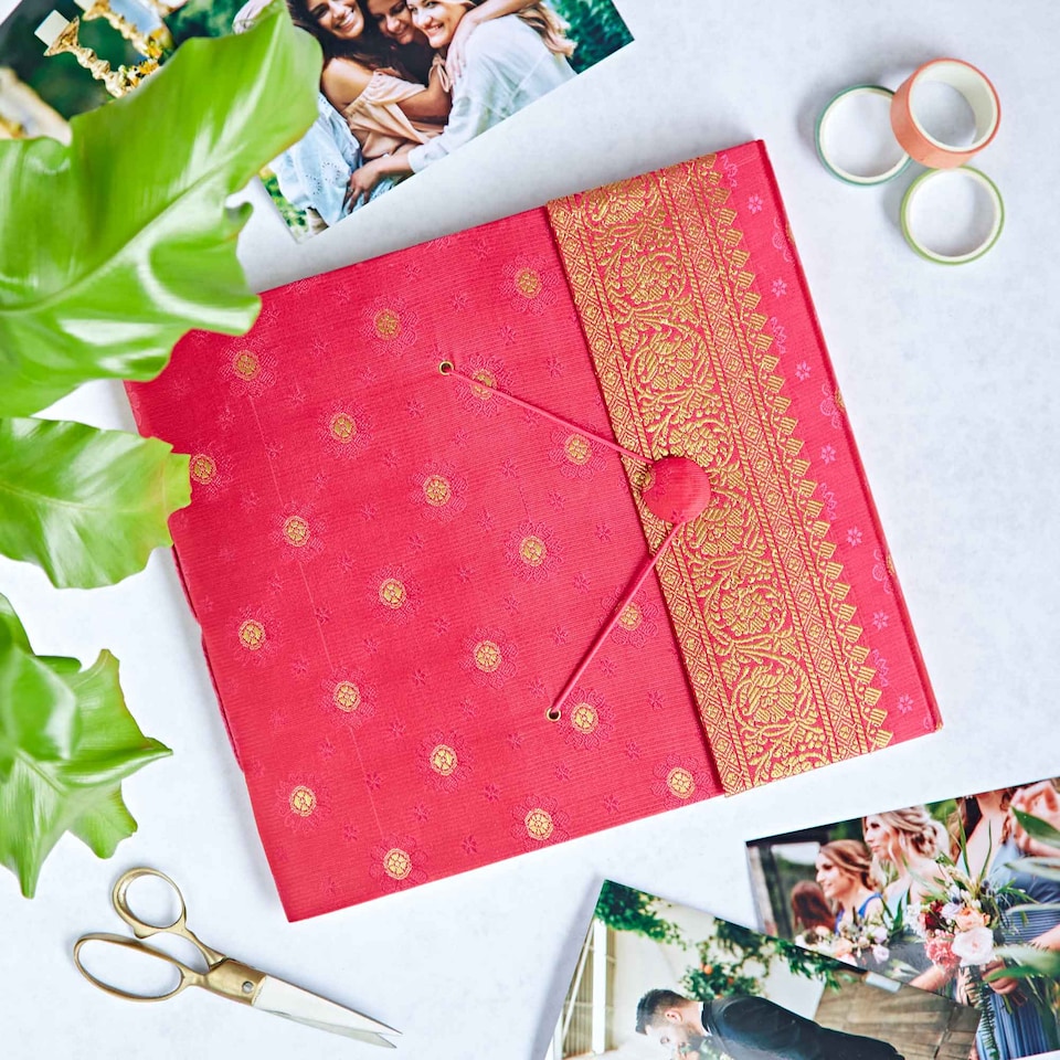 image 1 of Large Sari Fabric Photo Album