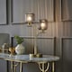 image 1 of ValueLights Amelie Gold Stem 2 Way Ribbed Glass Lamp Table Light with LED Bulbs