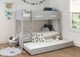 image 1 of Billie Single Bunk Bed Grey With Pull Out Trundle | Grey | Single