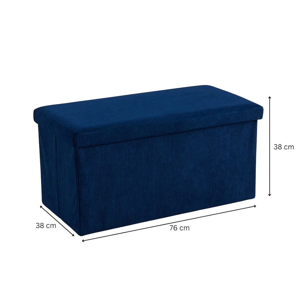 image 1 of Malmo Lift-Up Storage Ottoman Chest Box Blue