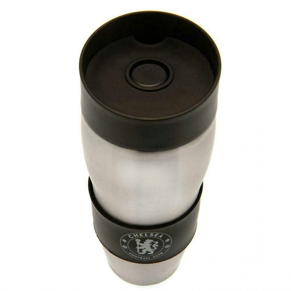 image 1 of Chelsea FC Travel Mug - Black/White - One Size