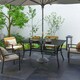 image 2 of Outsunny Garden Dining Table with Steel Frame and Slatted Top