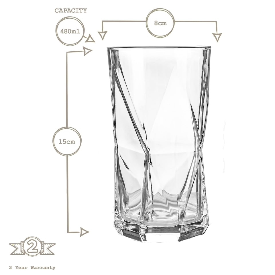 image 1 of Bormioli Rocco Cassiopea Highball Glasses - 480ml - Clear - Pack of 6 | Clear | Clear