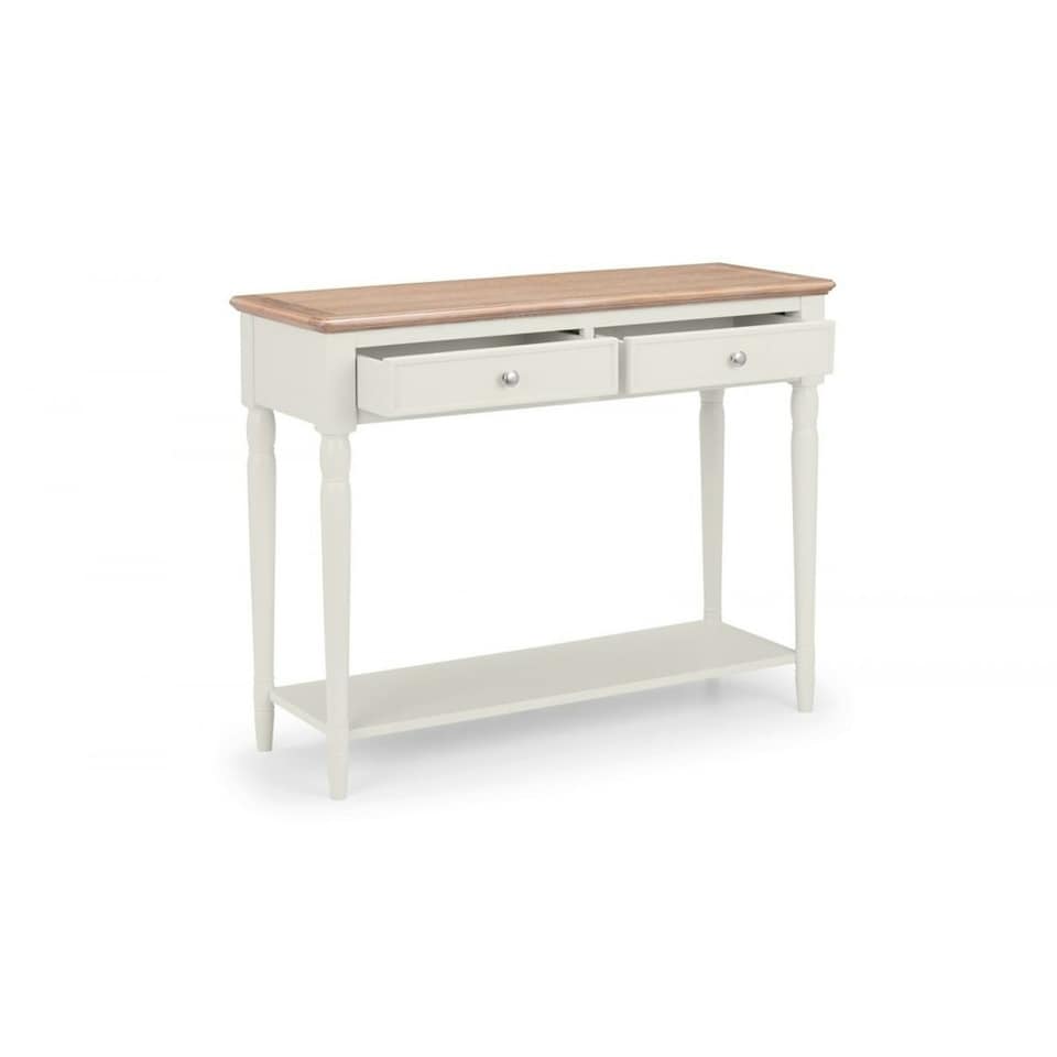 image 1 of Grey Lacquered Console Table with 2 Drawers Grey