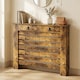 image 8 of HOMCOM Radiator Cover with Drawer, Horizontal Slat, 111cm, Rustic Brown