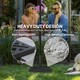 image 4 of Outsunny Parasol Base 15kg Garden Umbrella Stand with Cut-Out Design, Black