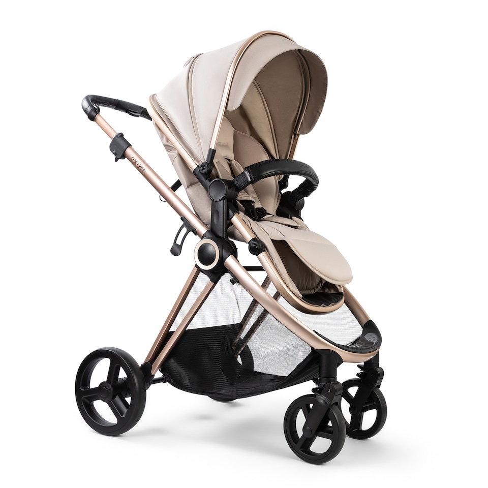 image 1 of Red Kite Push Me Pace i 2 in 1 Travel System with i-Size Car Seat - Latte | Brown | Latte | One Size | 1