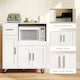 image 7 of HOMCOM Rolling Kitchen Cart, Microwave Cabinet with Adjustable Shelf