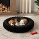image 2 of Living and Home 6 Colour Soft Donut Pet Bed for Cats & Dogs,Warm & Cosy Retreat | Black | Black | M