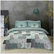 image 1 of VELVETIO Archie Complete Duvet Cover Set with Fitted Sheet Soft Polycotton Bedding Sets Green | Double