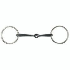 Shires Sweet Iron Jointed Horse Loose Ring Snaffle Bit - Black - 5in