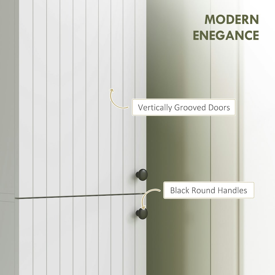 image 1 of HOMCOM Wall Mounted Slim Bathroom Storage Cabinet with 6-Tier Shelf White | White | 30W x 30D x 161H cm