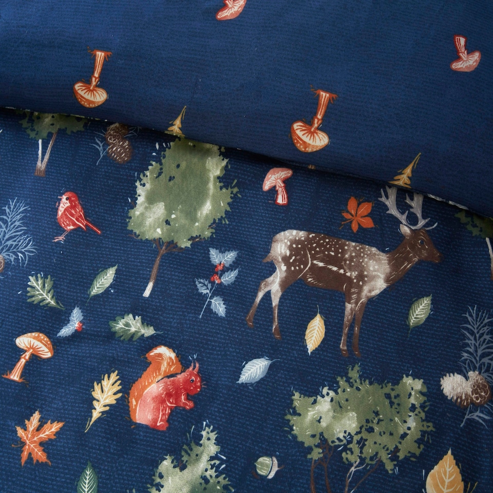 image 1 of Autumn Forest Duvet Cover Set | Blue | Blue