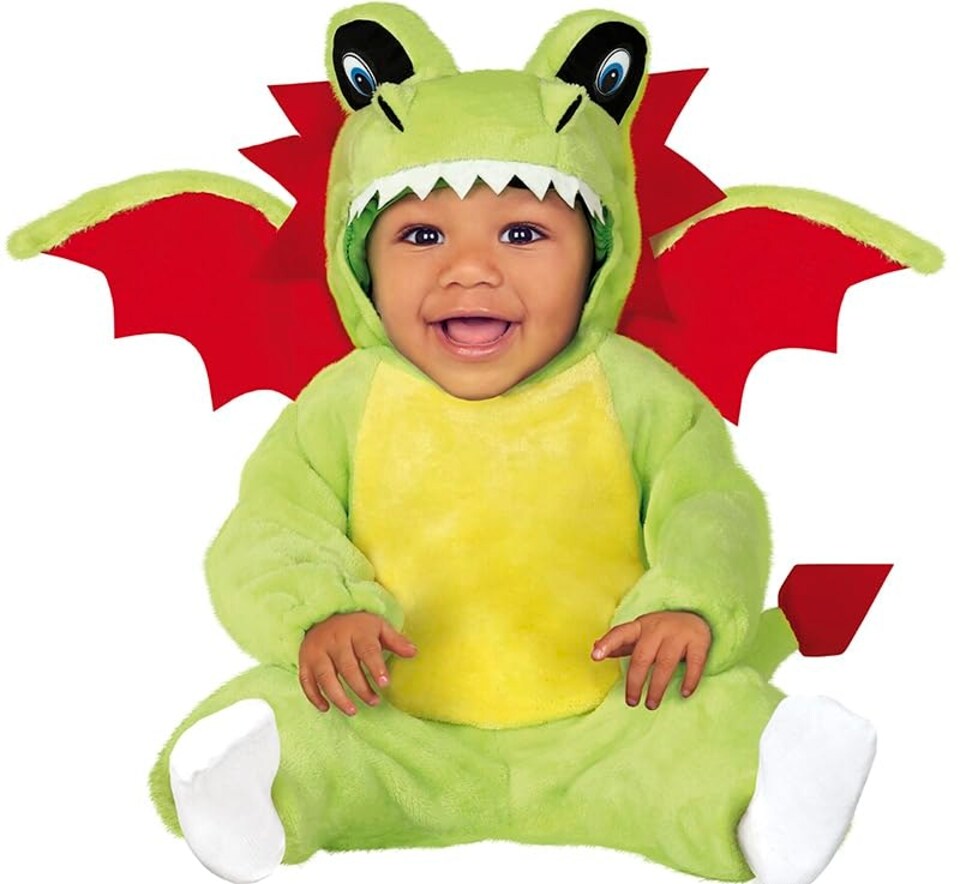 image 1 of Fancy Dress Child Red & Green Dragon Costume - 12-18 m