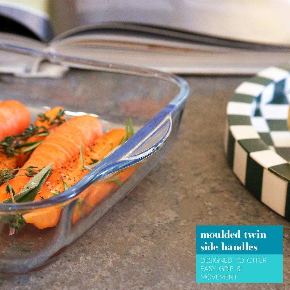 image 1 of Argon Tableware Square Glass Oven Dish - 24cm x 21cm | Clear | Clear | 24cm x 21cm