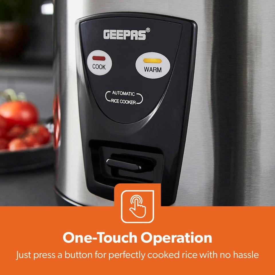 image 1 of GEEPAS 1.8L Rice Cooker with Steamer, 700W