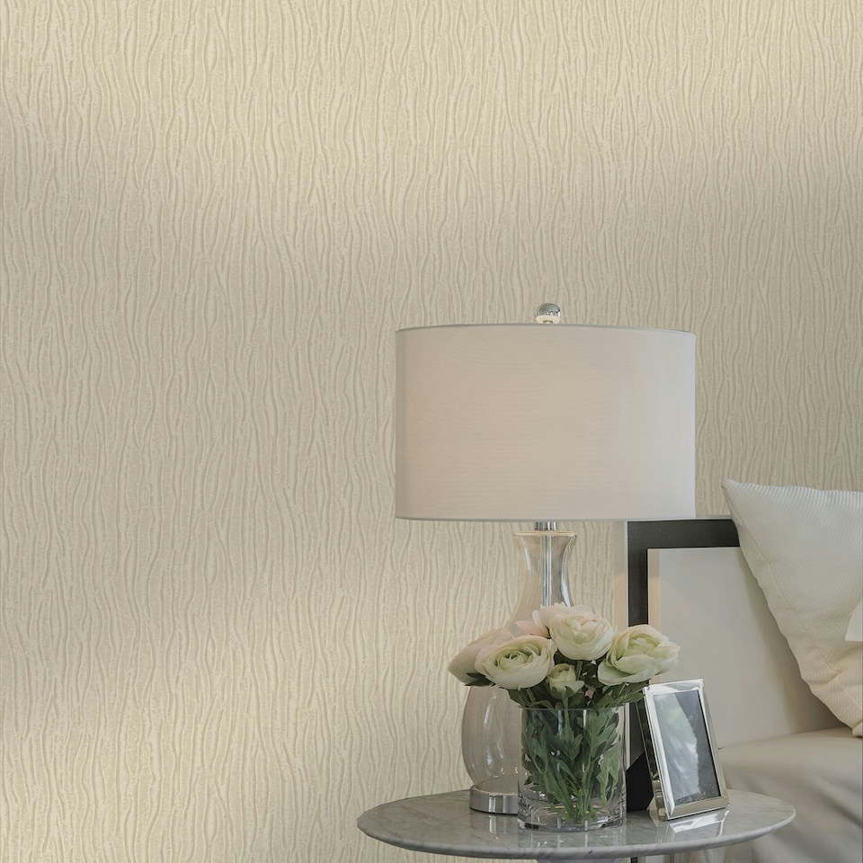 image 1 of Tiffany Texture Beige Wallpaper N/A | Beige