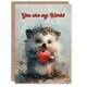 image 1 of Adorable Love Heart Romantic My World Anniversary Valentines Day Card