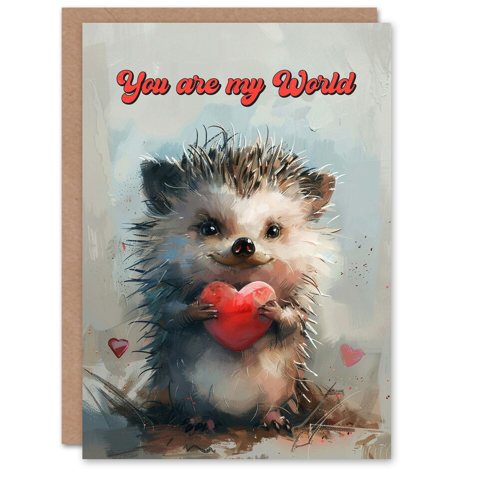 image 1 of Adorable Love Heart Romantic My World Anniversary Valentines Day Card