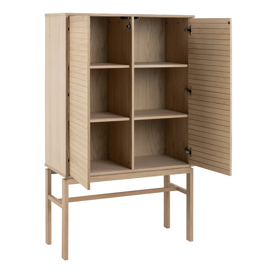 image 1 of Linley Cabinet with 2 doors and 4 shelves in White Oak