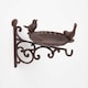 image 1 of Homescapes Cast Iron Wall Mounted Bird Bath with Bird Decoration