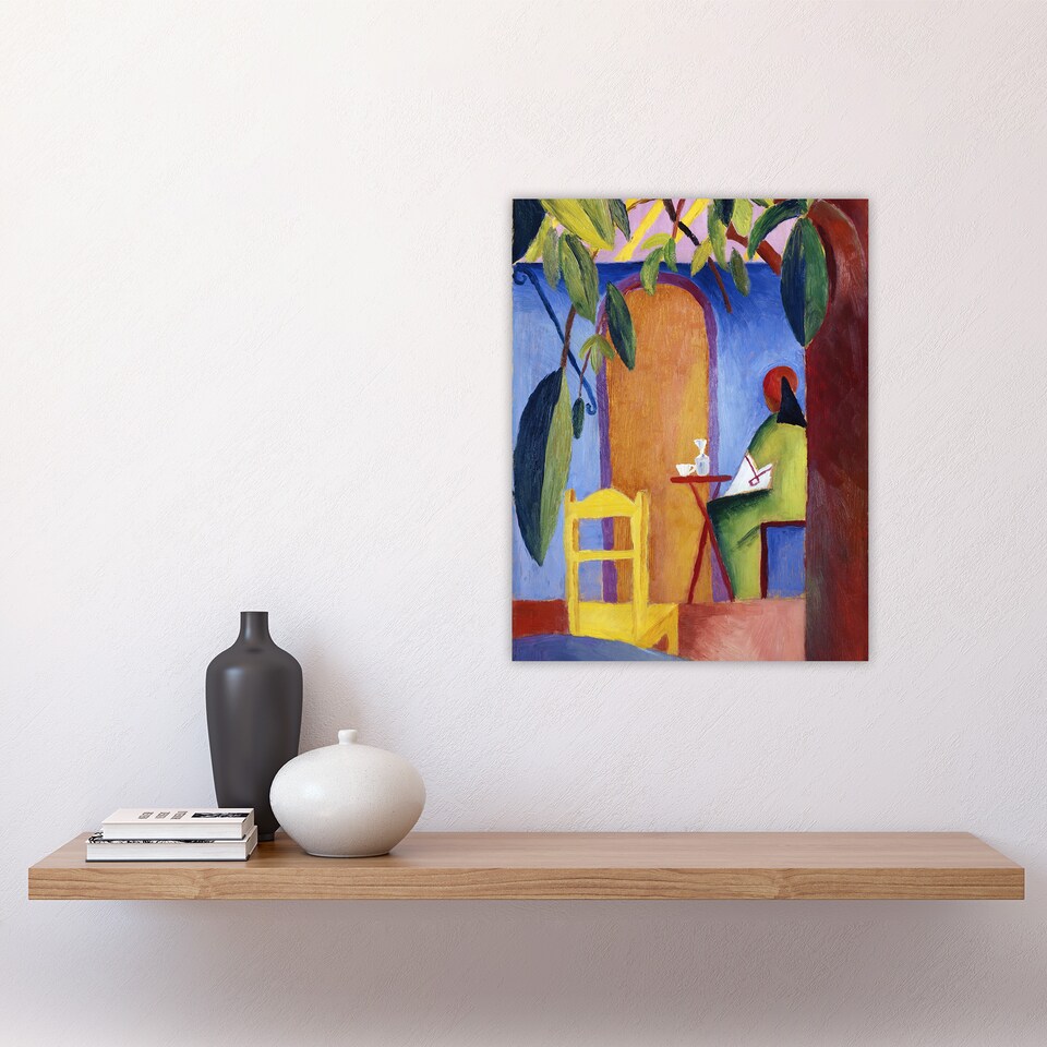 image 1 of Turkish Cafe Modern Colourful August Macke Wall Art Poster Print 12X16"
