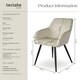 image 6 of Dining Chair Marilyn - with armrests, padded, velvet look, black steel legs - Set of 4 Cream | Cream/Black