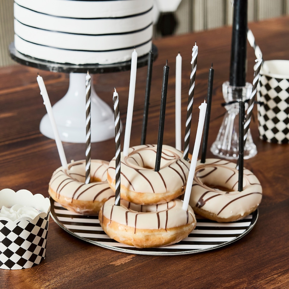 image 1 of Hootyballoo Monochrome Tall Skinny Candles - Pack of 12