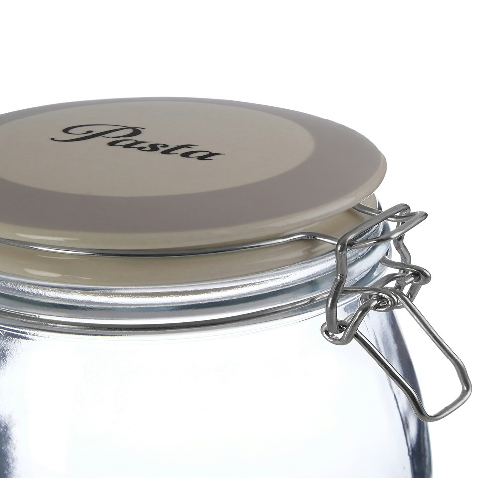 image 1 of Interiors by Premier Versatile And Stylish Pasta Storage Jar, Airtight Sealed Glass Jar With Lid, Ergonomic Design Mason Jar