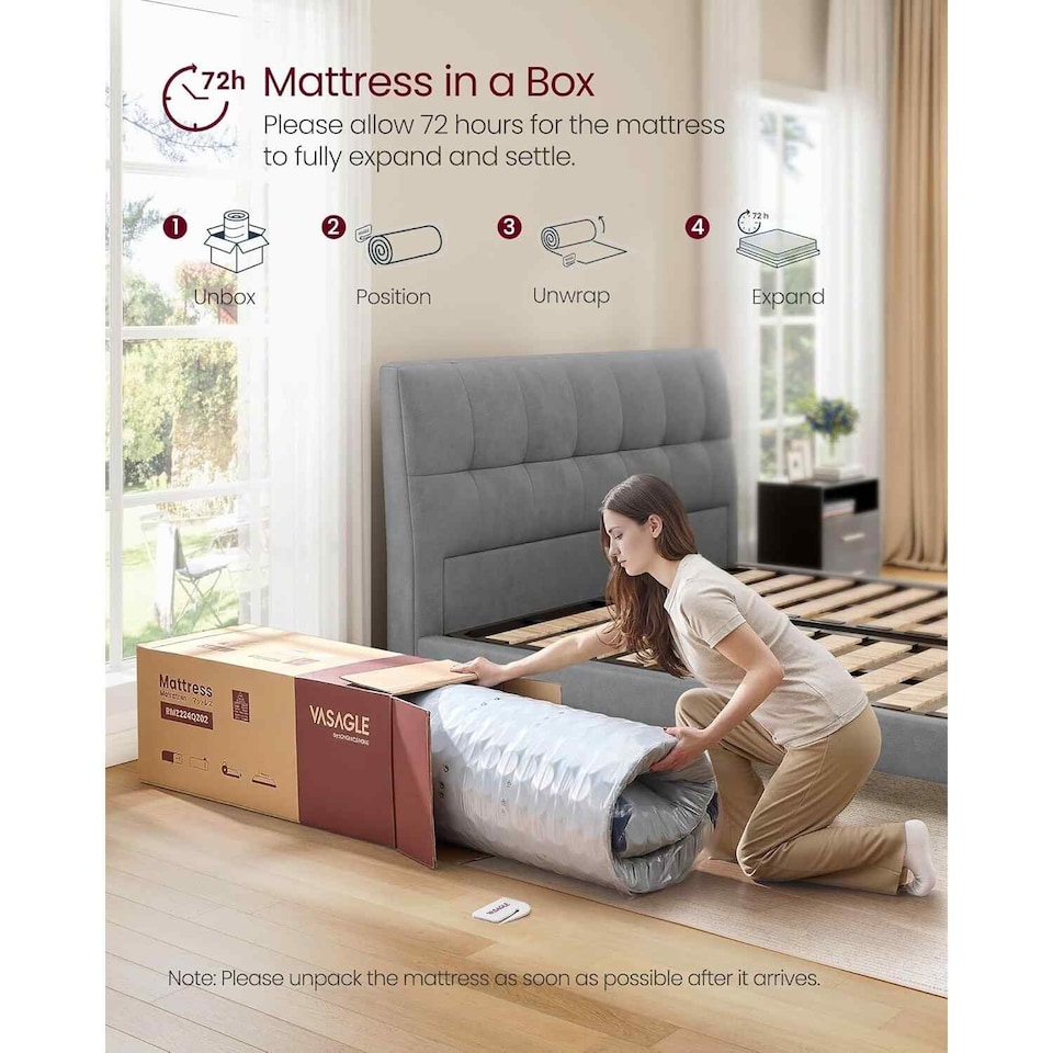 image 1 of Double Hybrid Mattress with Pocket Springs and Gel Memory Foam, Medium Firm Sleep Support, Blue