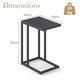 image 2 of COSTWAY C-Shaped Side Table Industrial Metal End Table Grey
